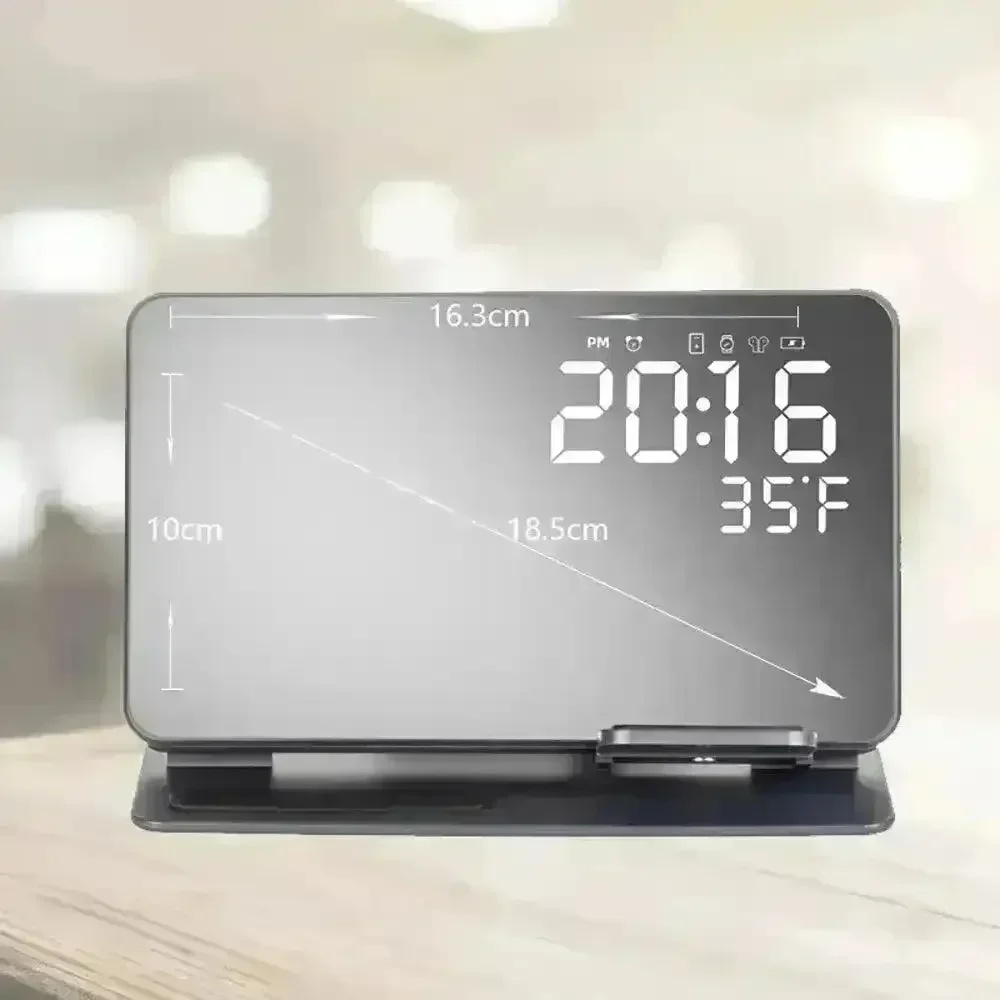 3 in 1 Wireless Charger Stand with Alarm Clock - Image 10