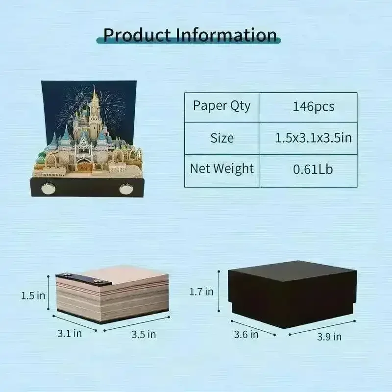 3D Art Rip Away Castle Memo Calendar - Image 6