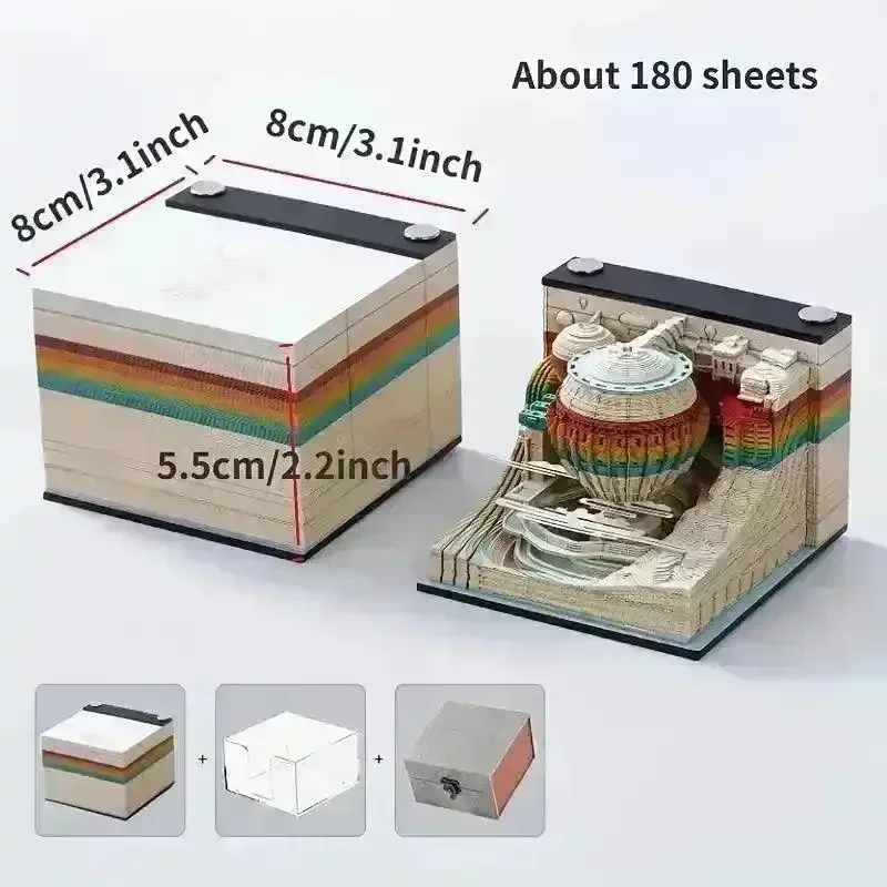 3D Art Rip Away Hot Air Balloon Calendar - Image 8