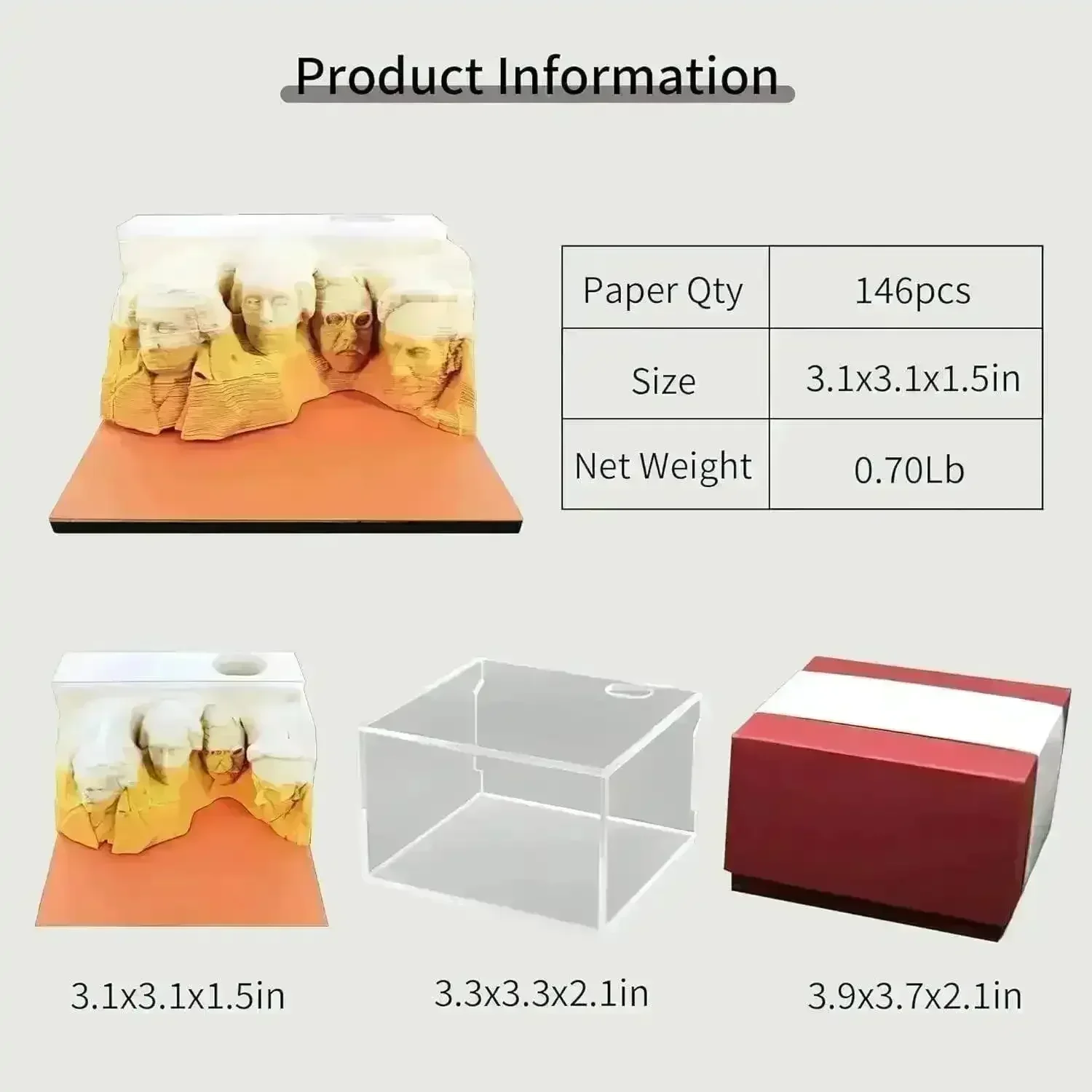3D Art Rip Away Mountain Faces Memo Calendar - Image 10