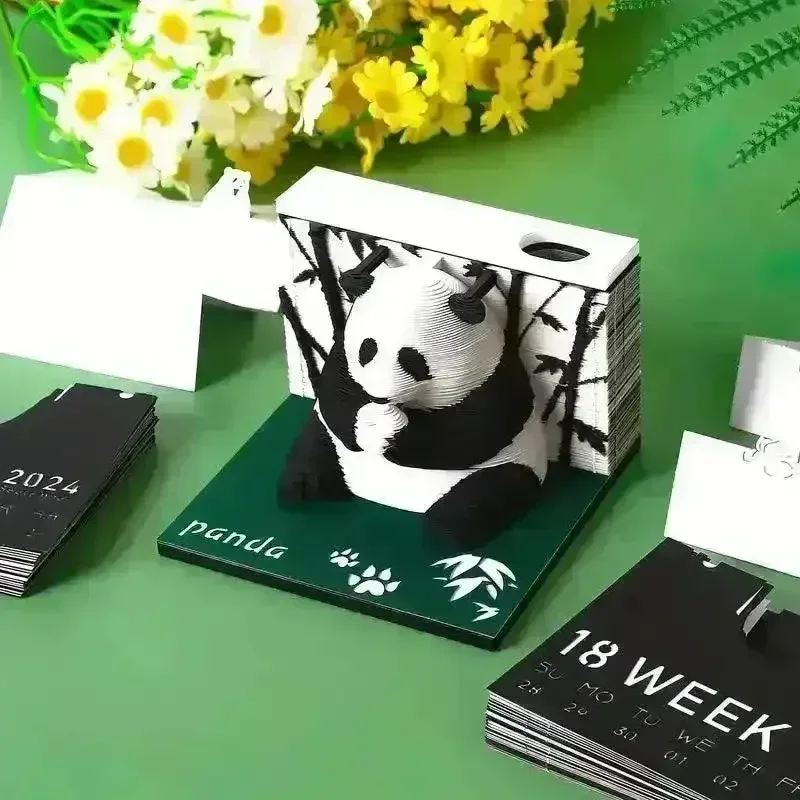 3D Art Rip Away Panda Memo Calendar - Image 3