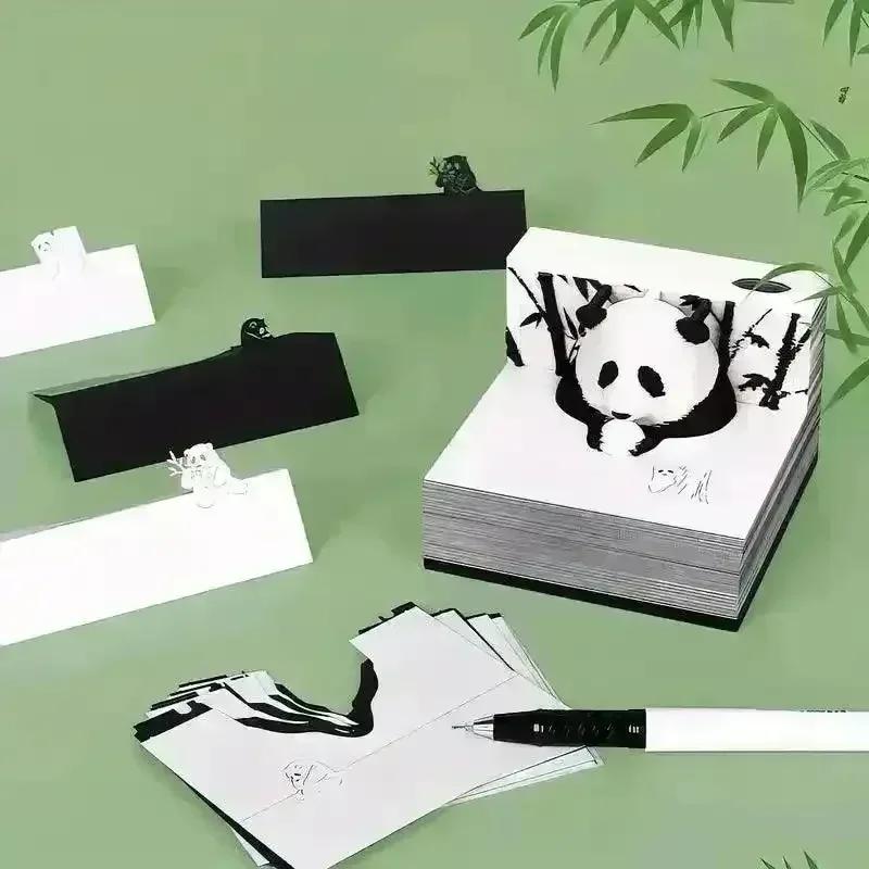 3D Art Rip Away Panda Memo Calendar - Image 5