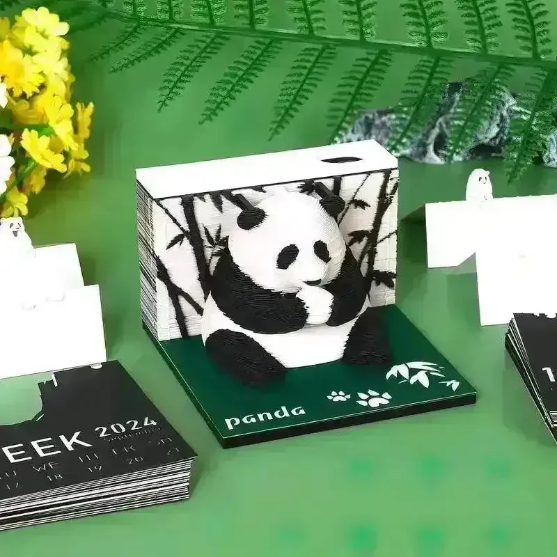 3D Art Rip Away Panda Memo Calendar - Image 7