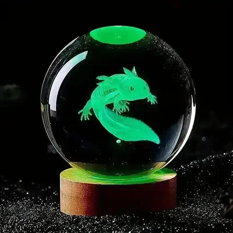3D Axolotl Crystal Sphere Night Lamp - Image 5
