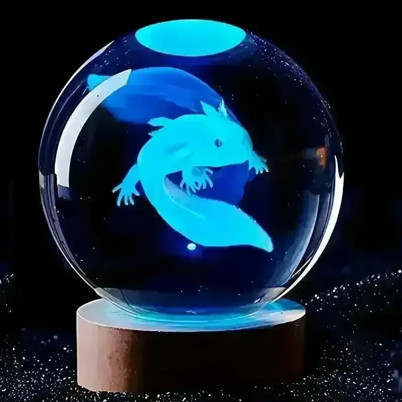 3D Axolotl Crystal Sphere Night Lamp - Image 6