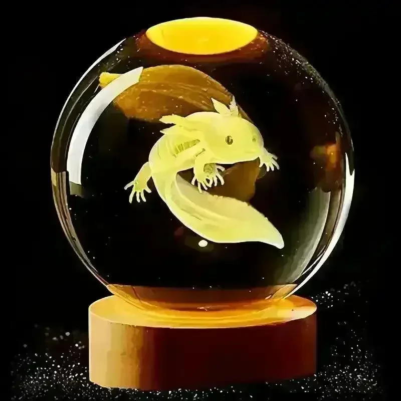 3D Axolotl Crystal Sphere Night Lamp - Image 7