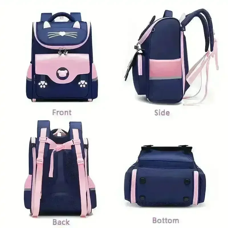 3D Cat Themed Burden Reducing Waterproof Backpack - Image 4