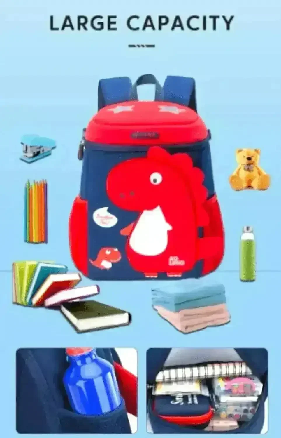 3D Dinosaur Kindergarten Kids Backpack - Image 10