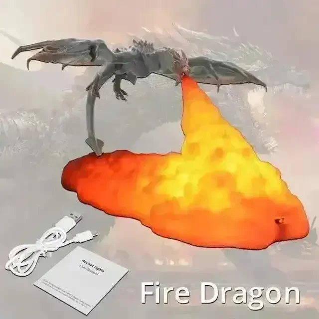 3D Flying Fire and Frost Dragon Night Light - Image 9