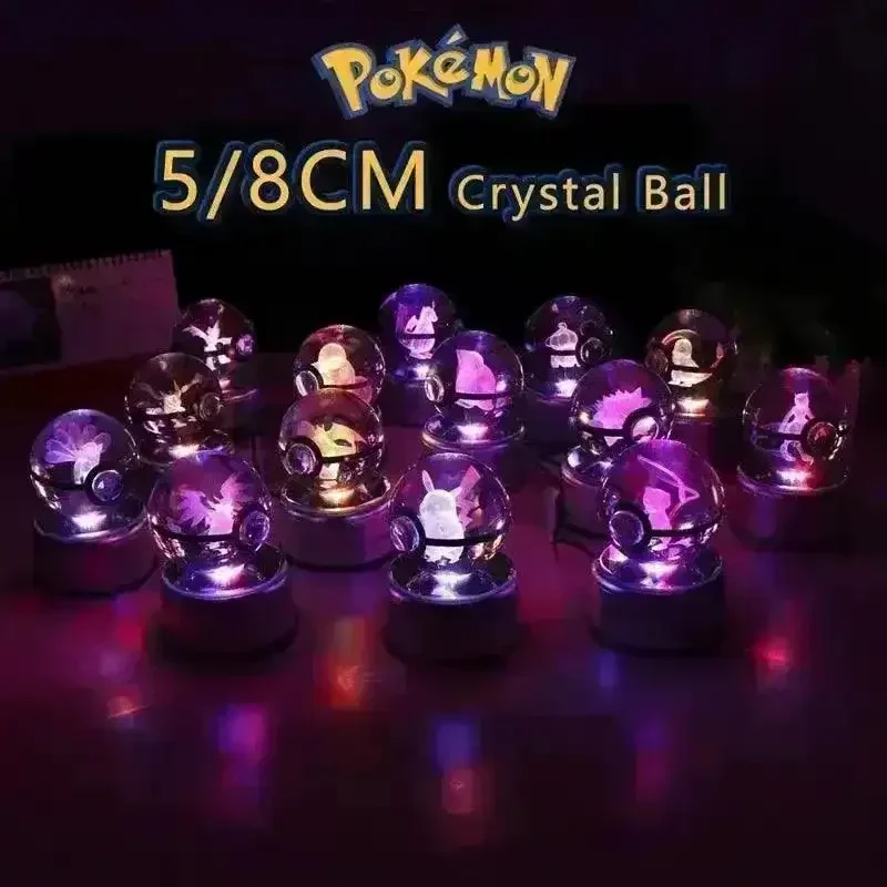 3D Pokimoen Crystal Pokeball Night Lamp