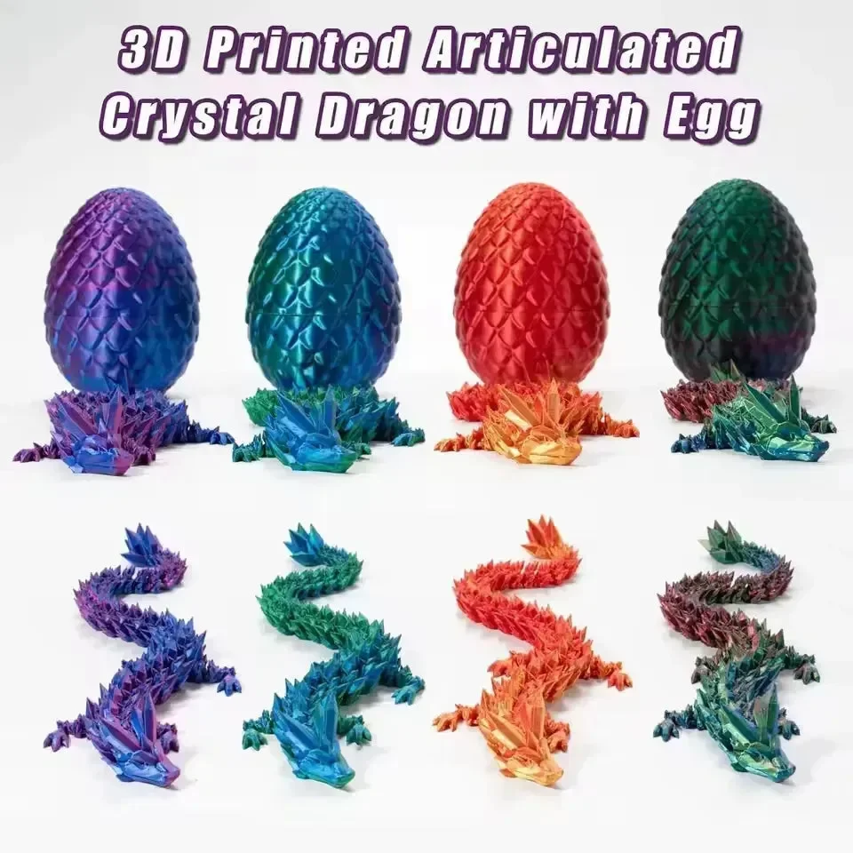 3D Printed Gradient Flying Dragon With Egg