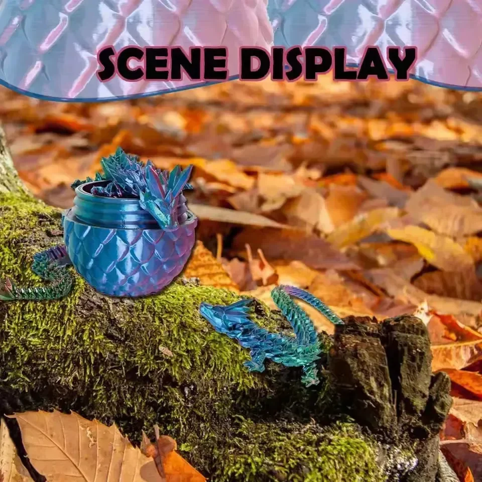 3D Printed Gradient Flying Dragon With Egg - Image 8