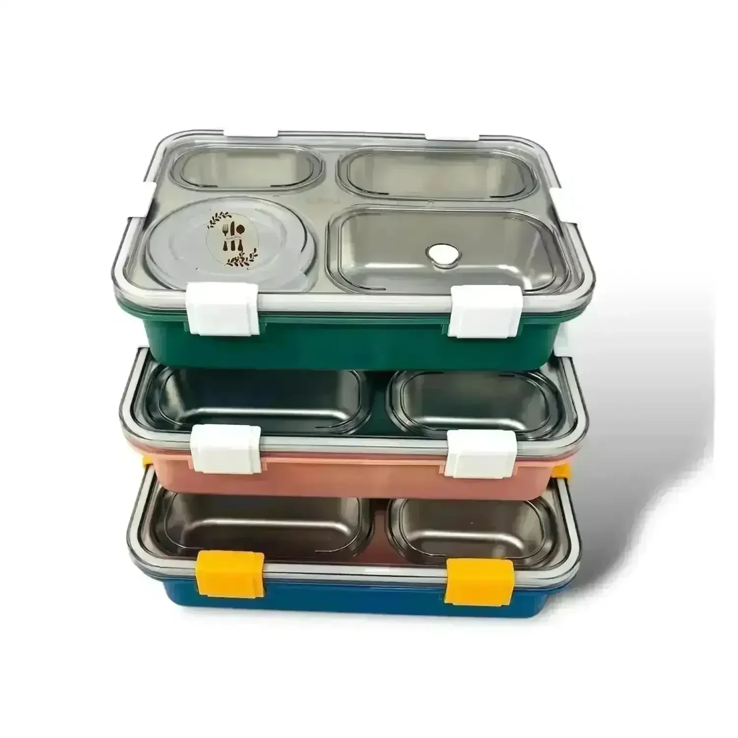 4 Compartment Insulated Steel Lunch Box (900 ml) - Image 2