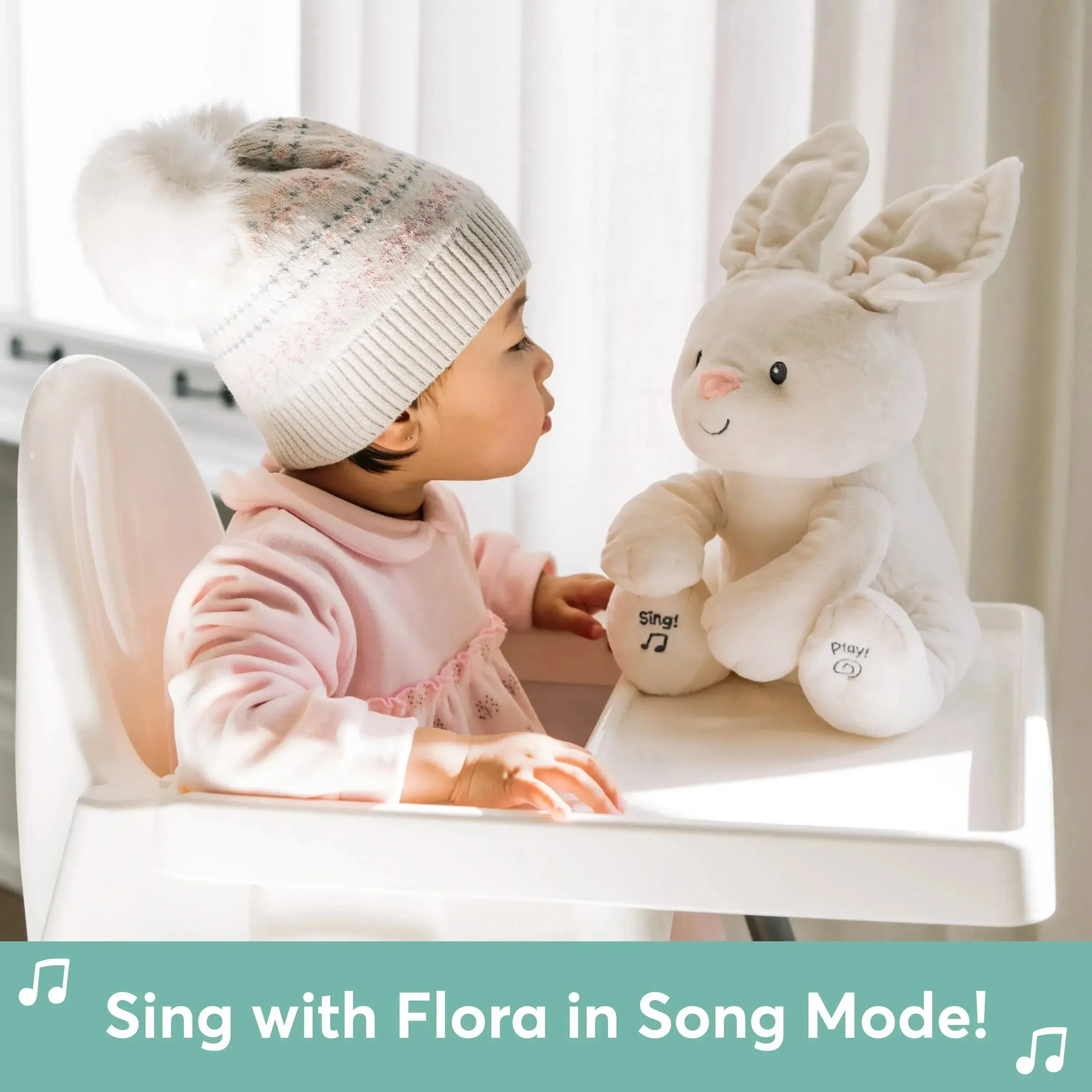 Gund Flora the Bunny Interactive Plushie - Image 4