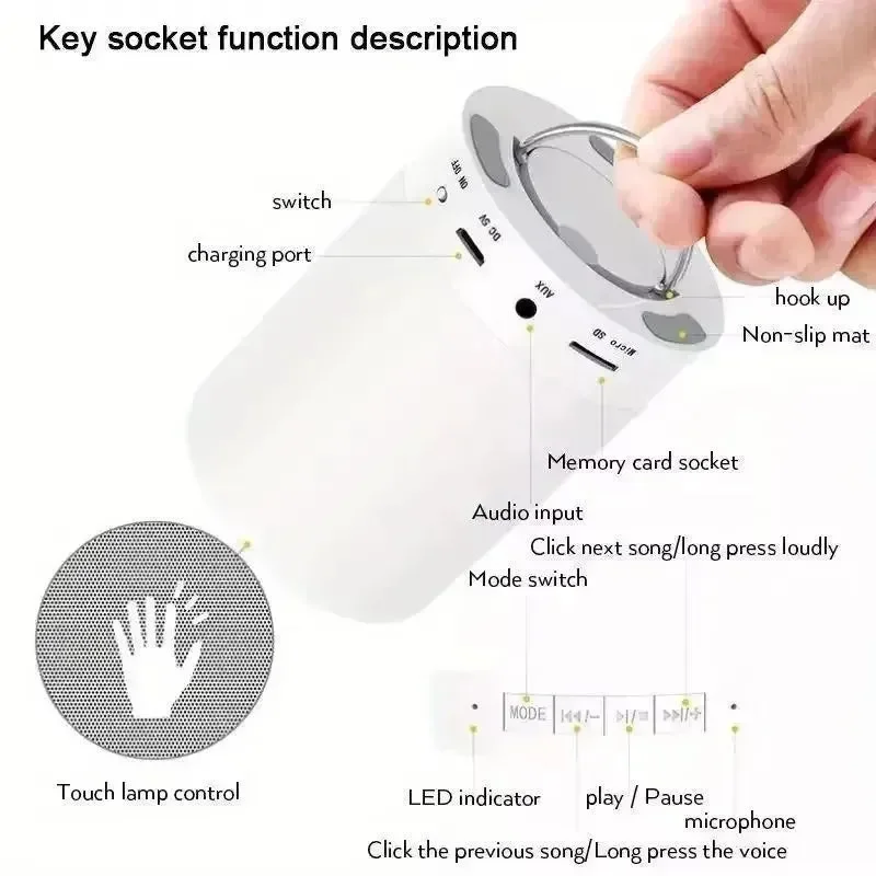 AuraWave Touch Control Bluetooth Speaker Lamp - Image 10