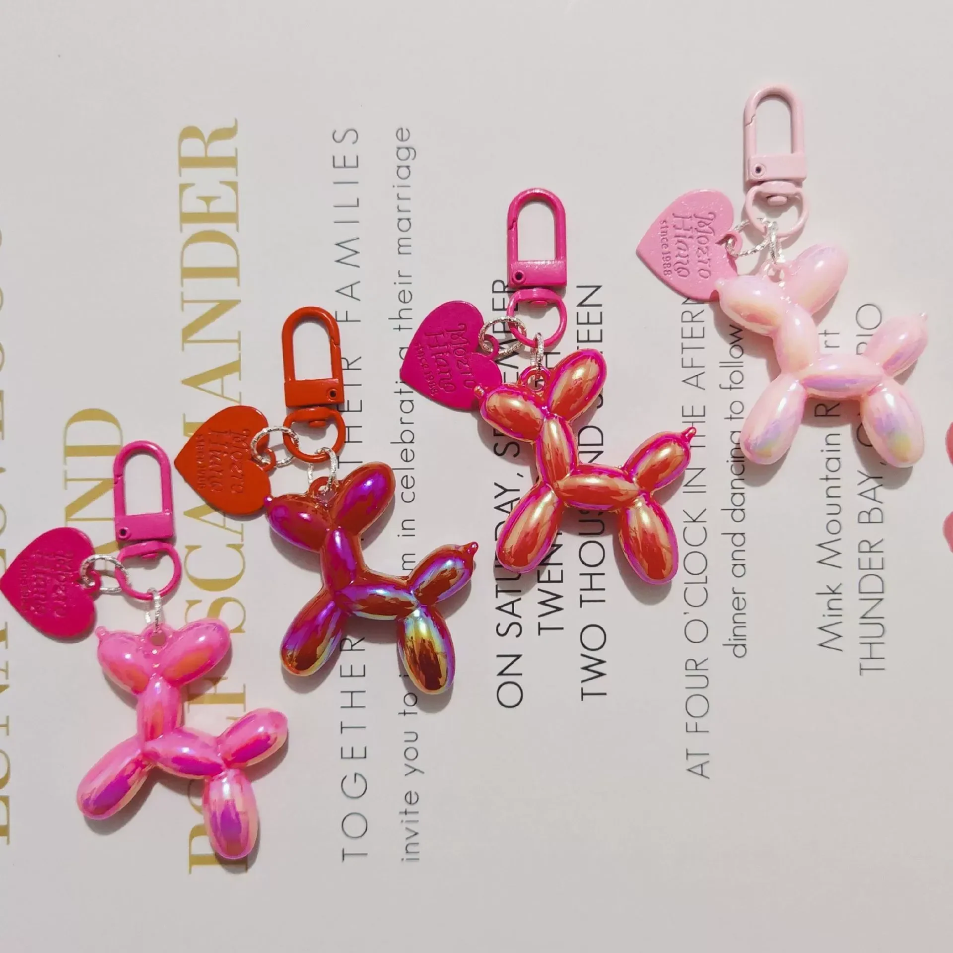 Balloon Heart Punk Dog Keychain - Image 2
