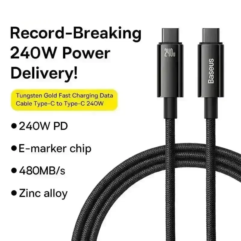 Baseus 240W USB Type-C Data Cable - Image 5