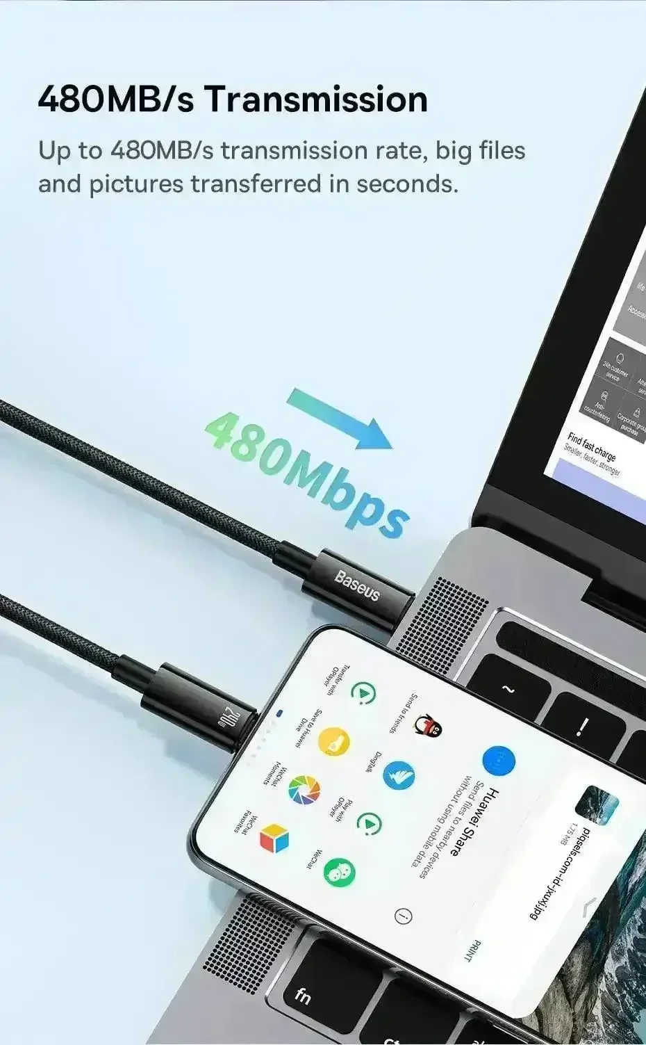 Baseus 240W USB Type-C Data Cable - Image 7