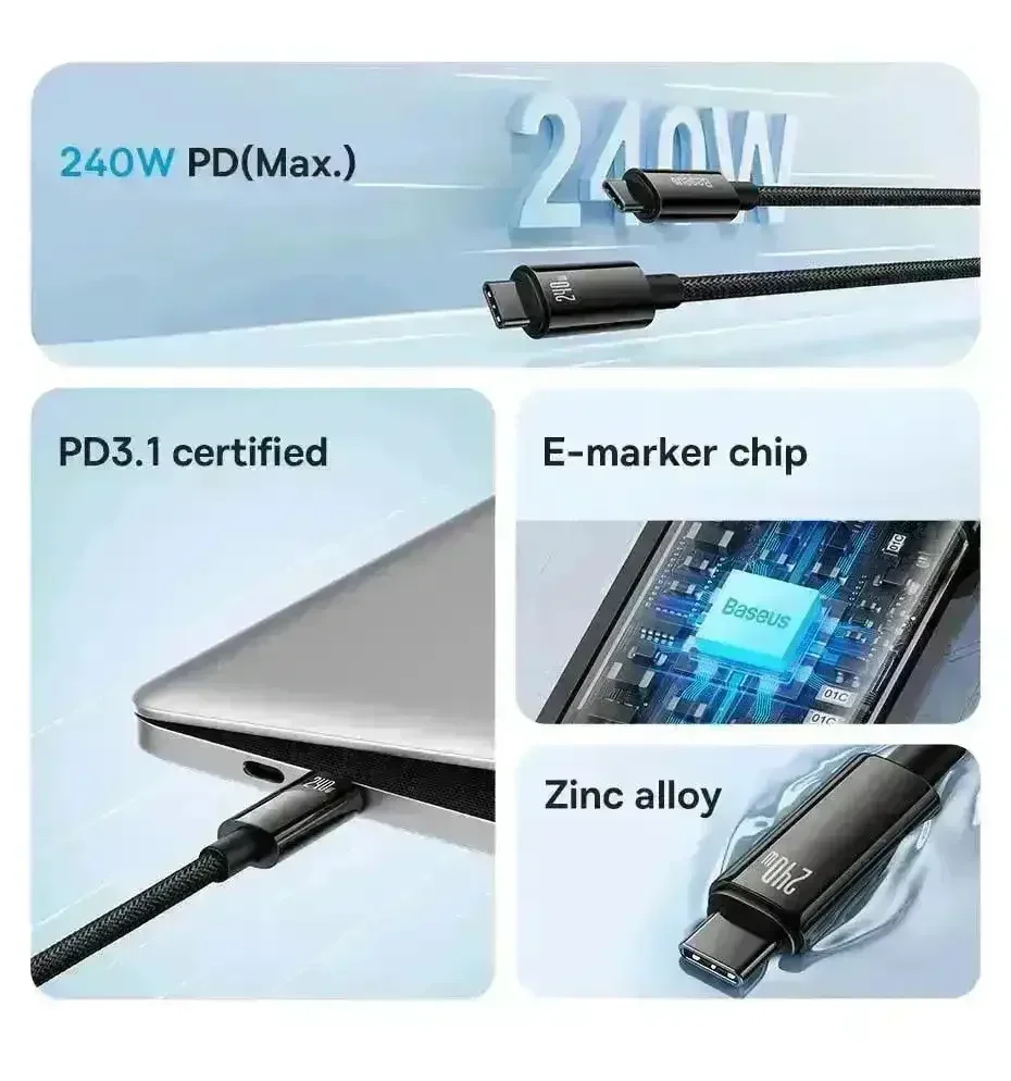 Baseus 240W USB Type-C Data Cable - Image 9