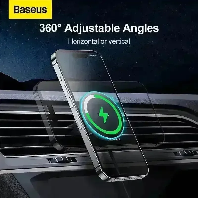 Baseus 40W Magnetic Car Wireless Charger Phone Stand - Image 3