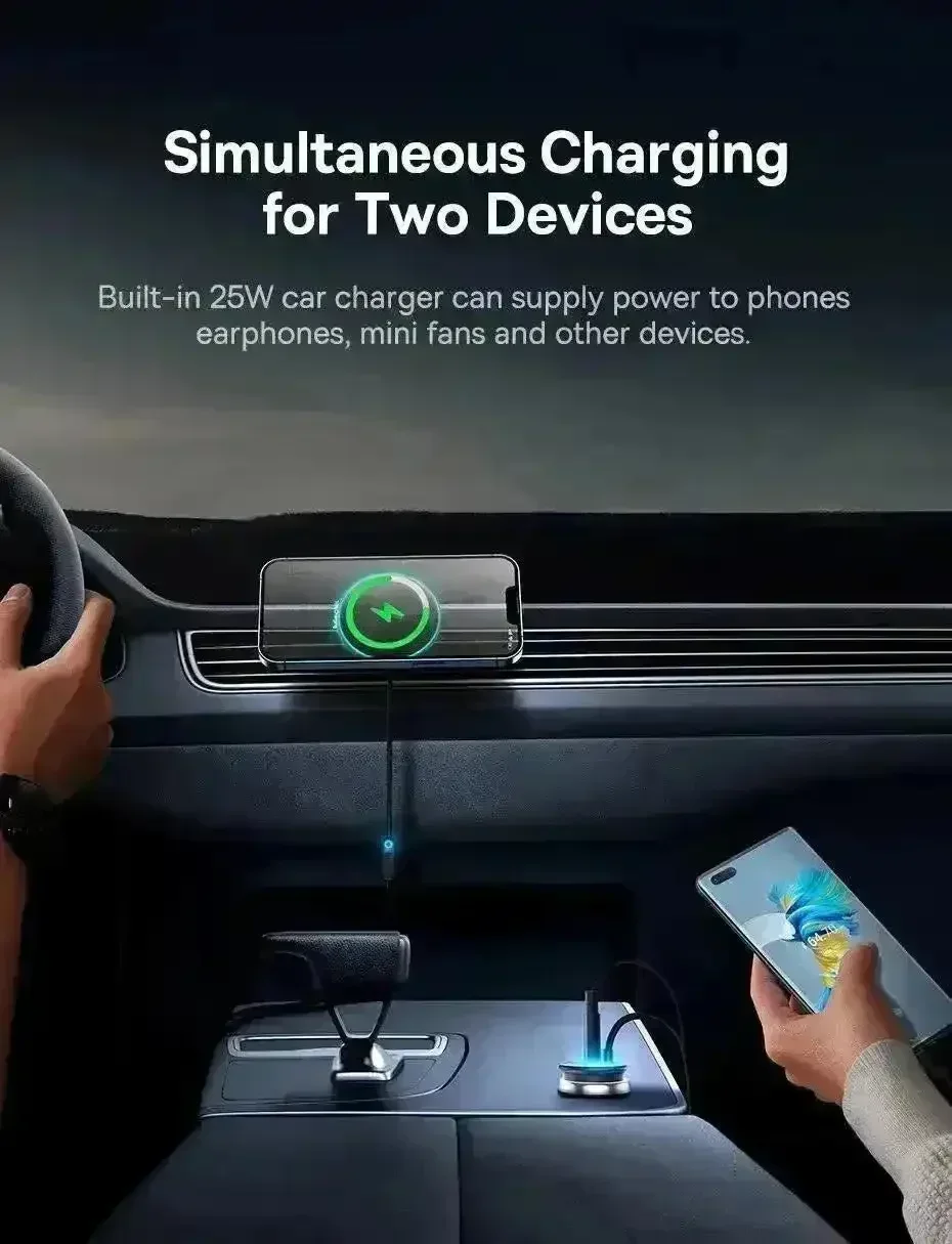Baseus 40W Magnetic Car Wireless Charger Phone Stand - Image 7
