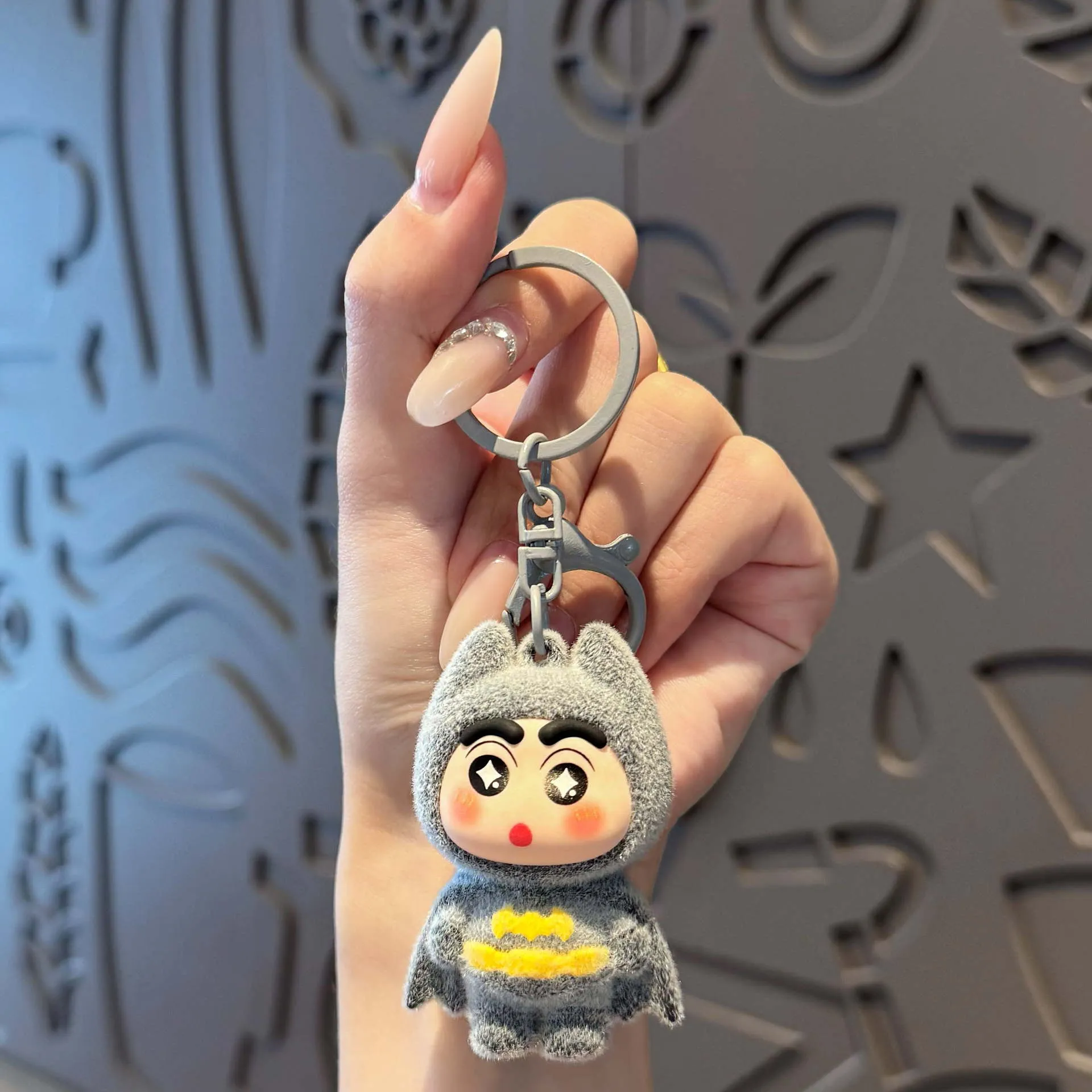 Bat Hero Shinchan Flocked Keychain - Image 6