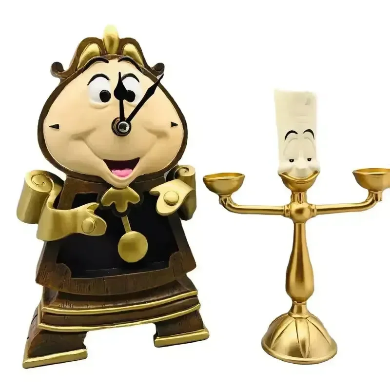 Beauty And The Beast Cogsworth Clock & Lumiere Candle Figurines