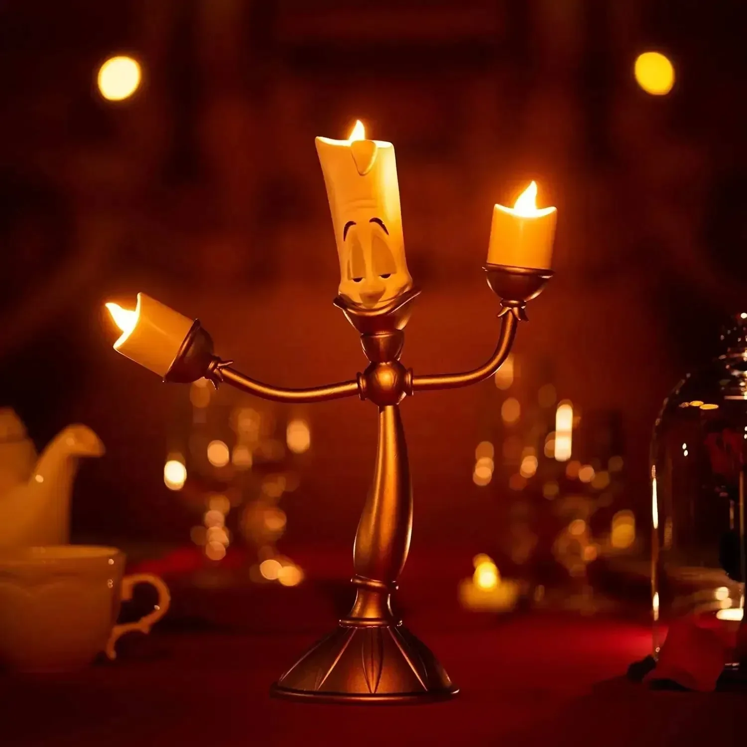 Beauty And The Beast Cogsworth Clock & Lumiere Candle Figurines - Image 11