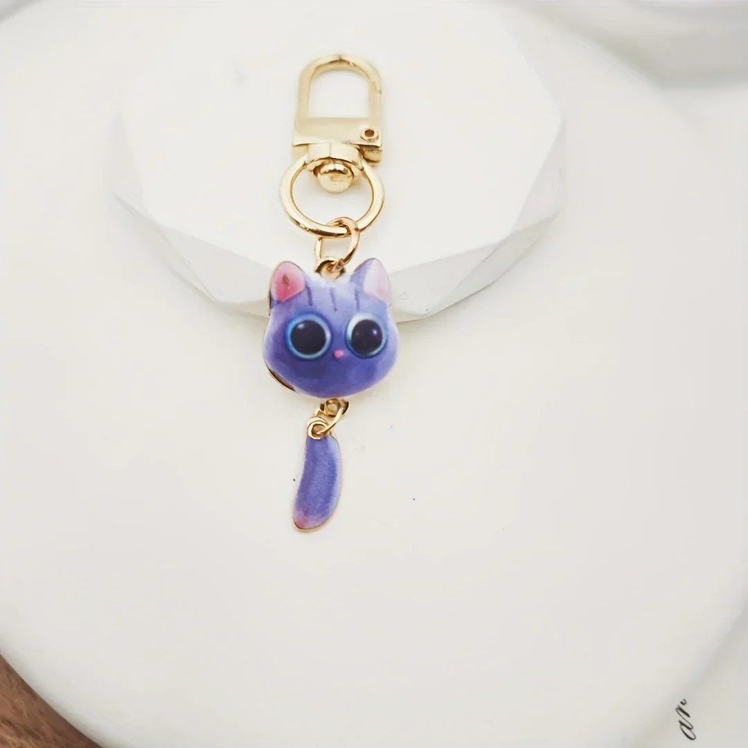 Big Eye Cat Hanging Tail Keychain - Image 5