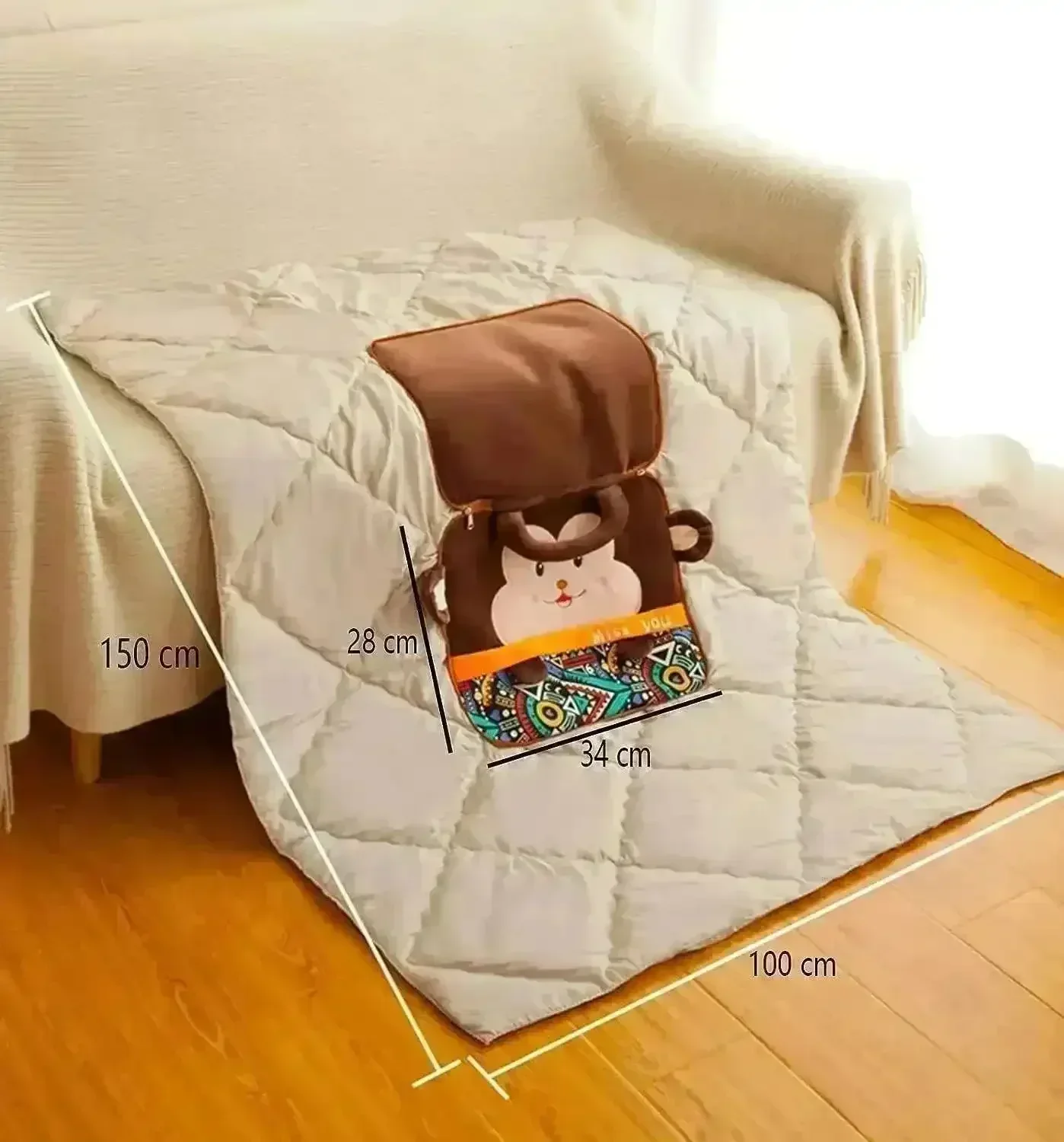 Soft Pillow Monkey Cushion & Blanket - Image 8