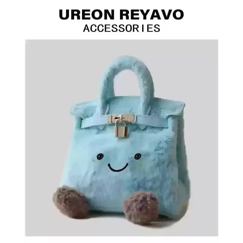 Blue Fuzzy Feels Kawaii Plush Bags - Image 3