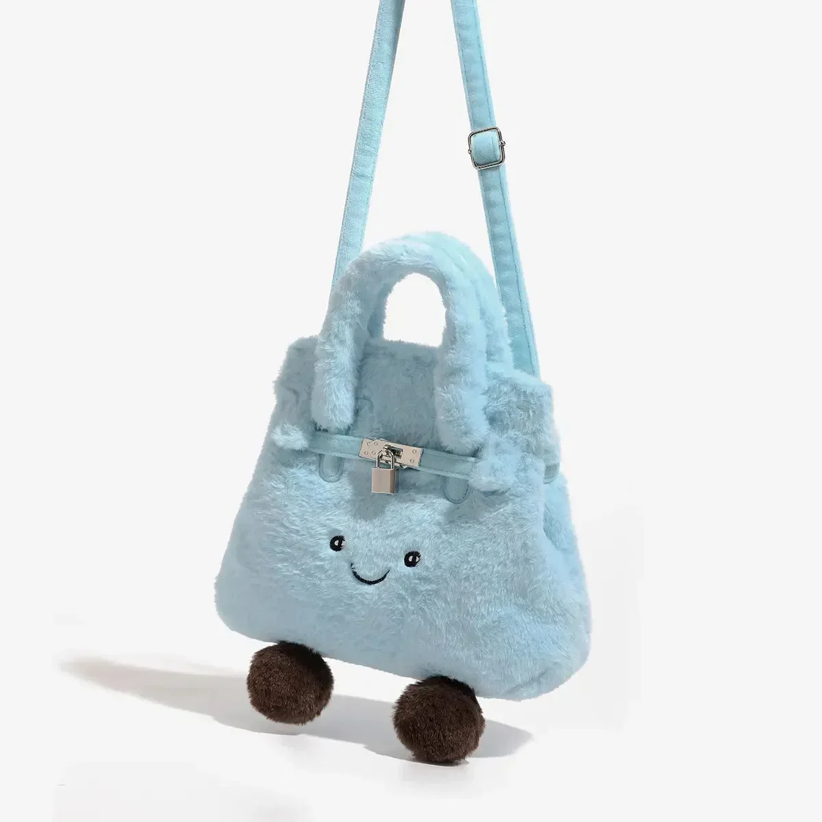 Blue Fuzzy Feels Kawaii Plush Bags - Image 8