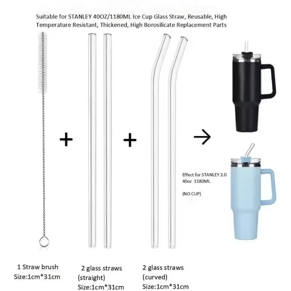 Borosilicate Straw Set for Tumblers (Pack of 2) - Image 3