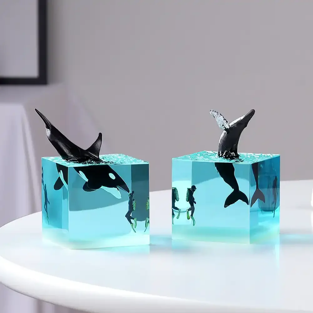 Brave Diver & Diving Fish Resin Night Light - Image 4
