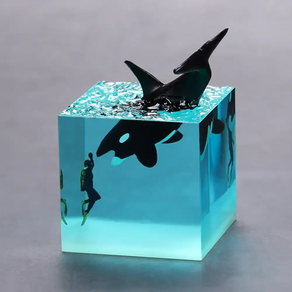 Brave Diver & Diving Fish Resin Night Light - Image 7