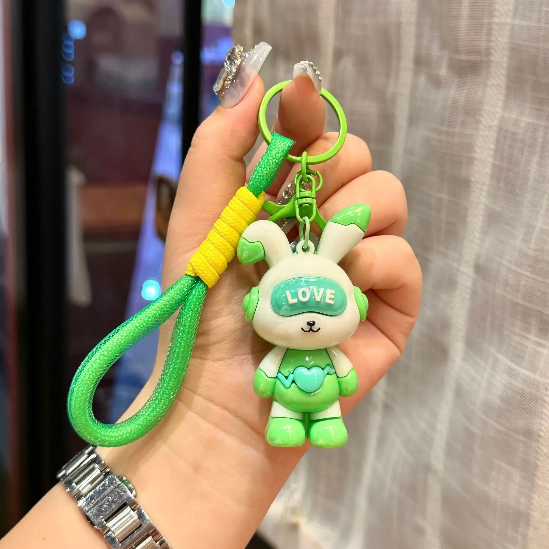 Bunny Love-Bot Gradient Keychain - Image 3