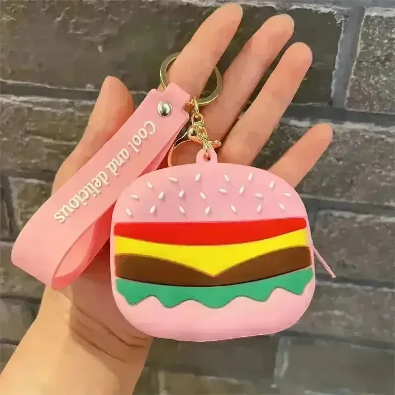 Burger Silicon Coin Pouch Keychain - Image 3