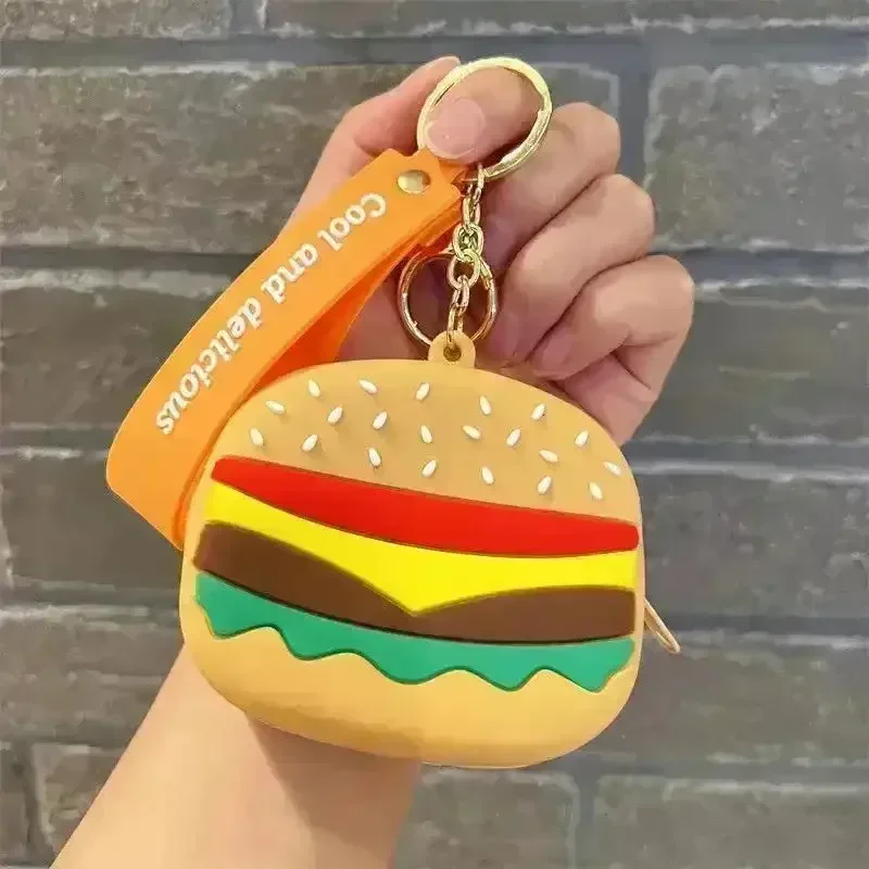 Burger Silicon Coin Pouch Keychain - Image 4