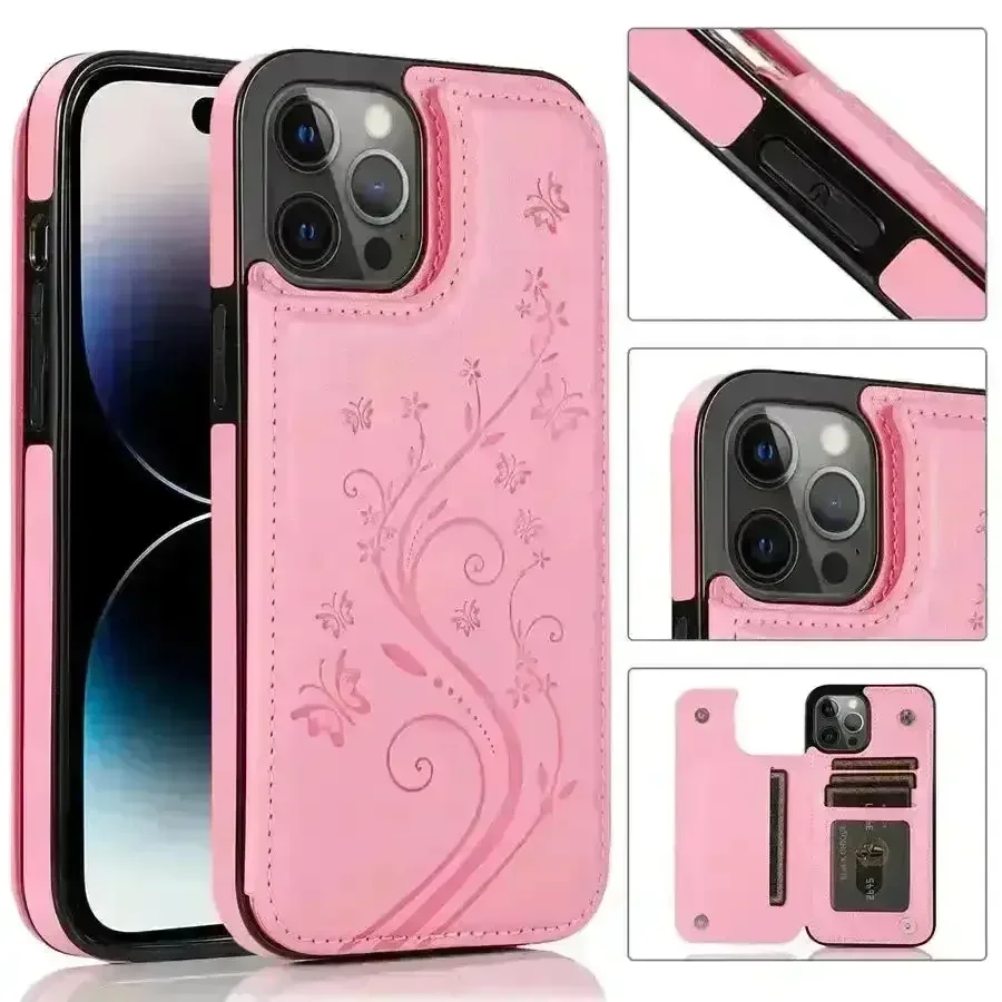 Butterfly Magnetic Flip Leather Phone Case (For iPhones) - Image 23