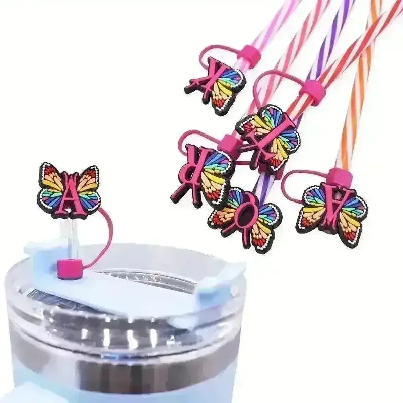 Butterfly Style Letters Silicone Straw Tip Covers For Stanley Cup - Image 2