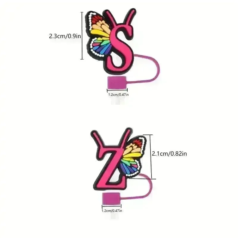 Butterfly Style Letters Silicone Straw Tip Covers For Stanley Cup - Image 4