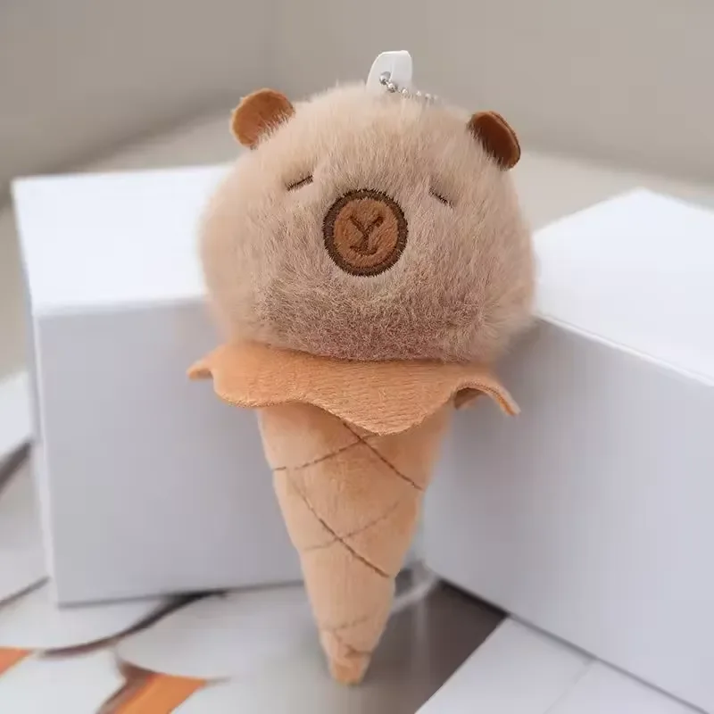 Capybara Ice Cream Cone Plush Keychain - Image 6