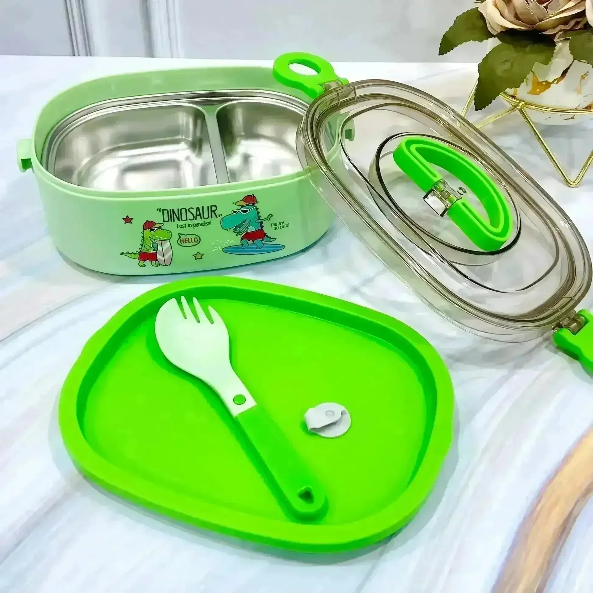 Cartoon Themed Stainless Steel Lunch Box - Image 3