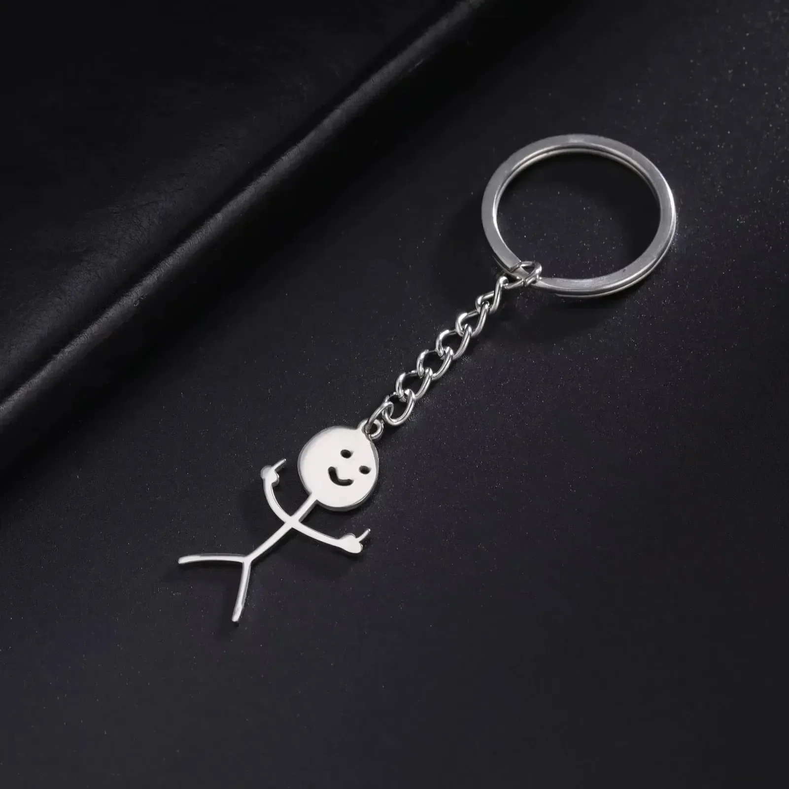 Finger Salute Doodle Stickman Keychain - Image 5