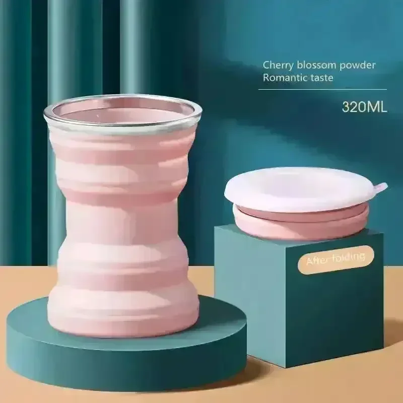 Collapsible Silicone Water Cup with Lid (320 ml) - Image 14