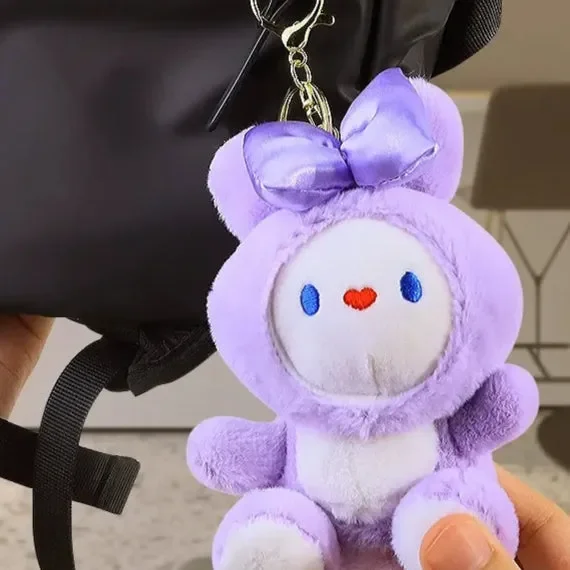 Colorful Bunny Buddies Plush Keychain - Image 6