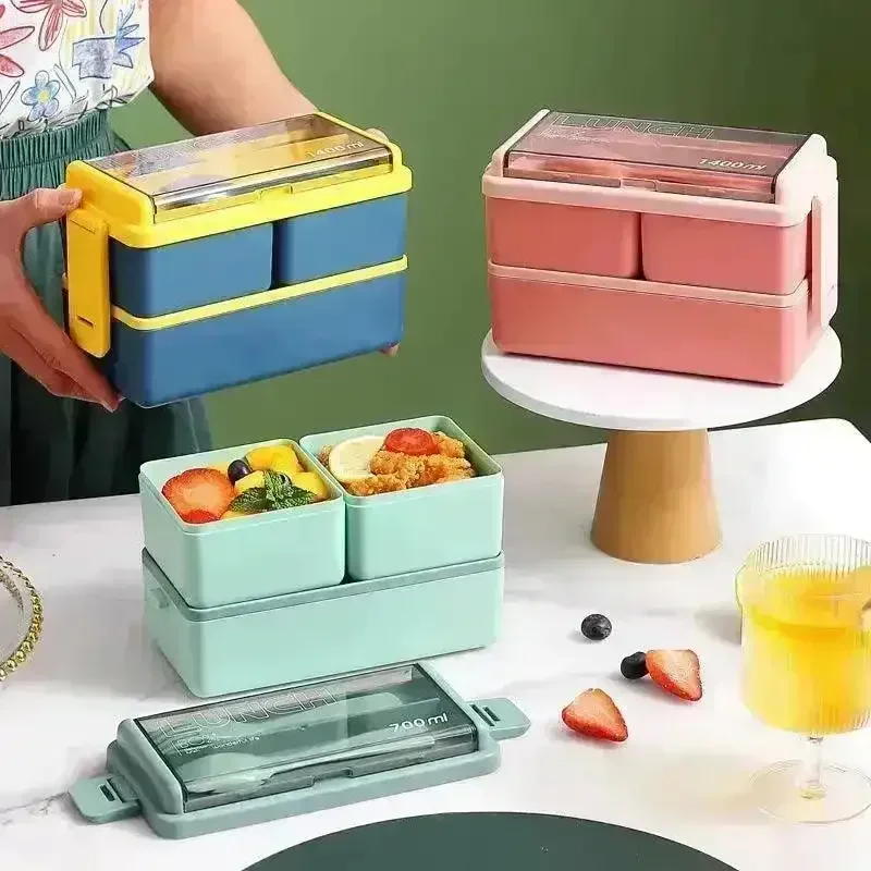 Colourful Double Layered Bento Box