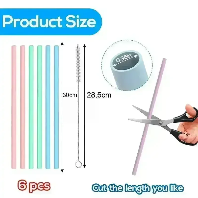 Colourful Silicon Replacement Straws For Stanley Cup (All Sizes) - Image 6