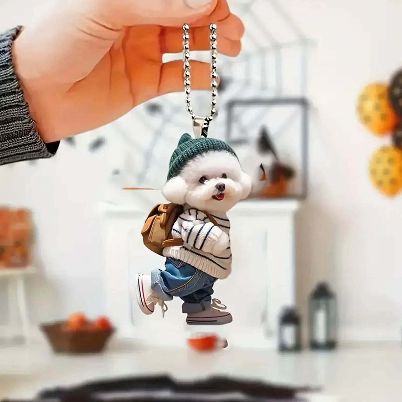 Cool Campus Puppy Acrylic Keychain - Image 2