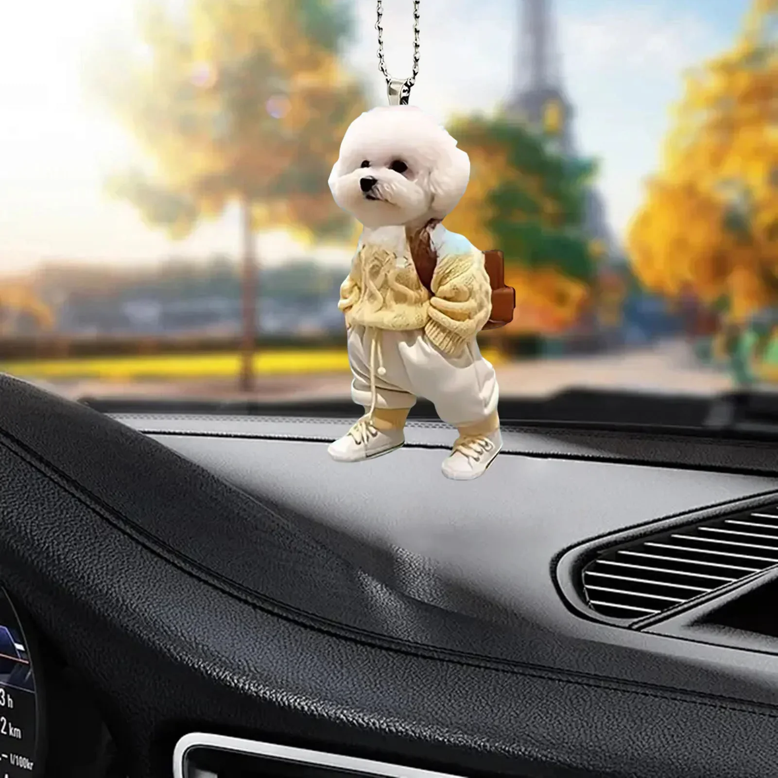 Cool Campus Puppy Acrylic Keychain - Image 5